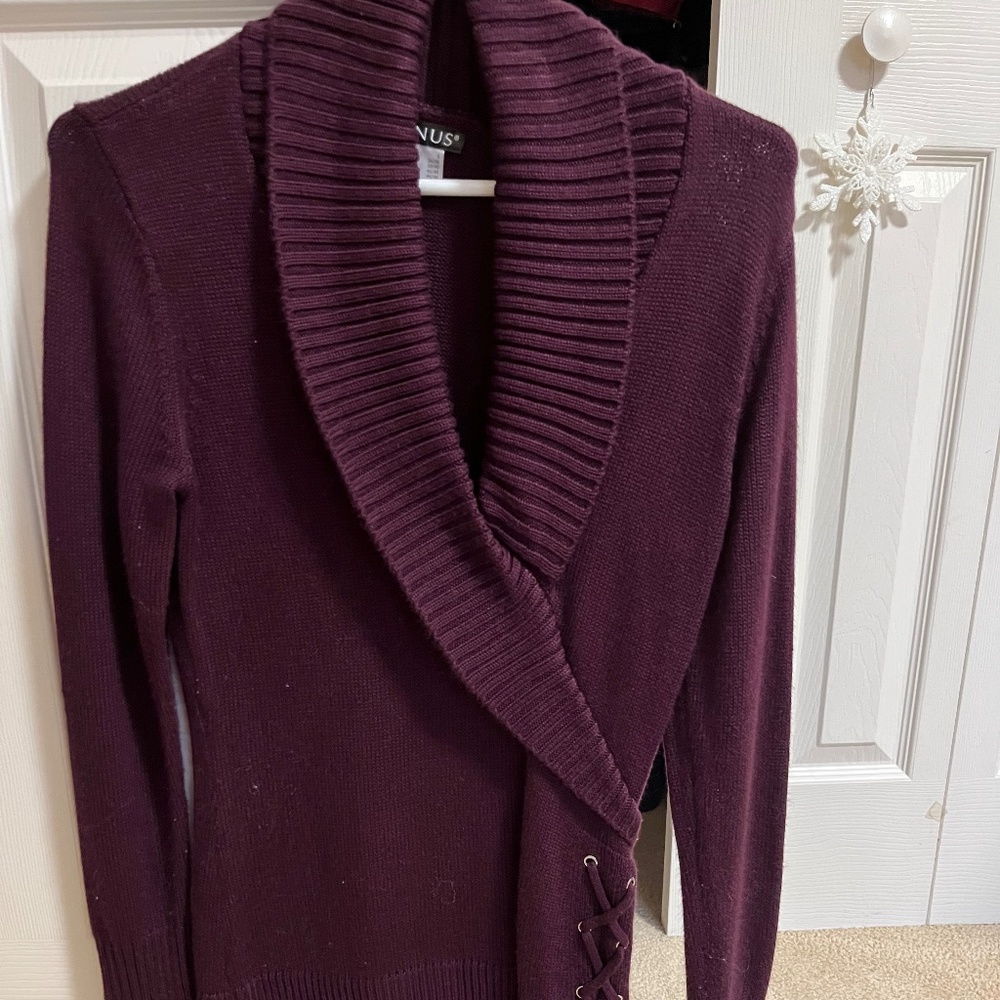Venus Wine colored long sleeve sweater